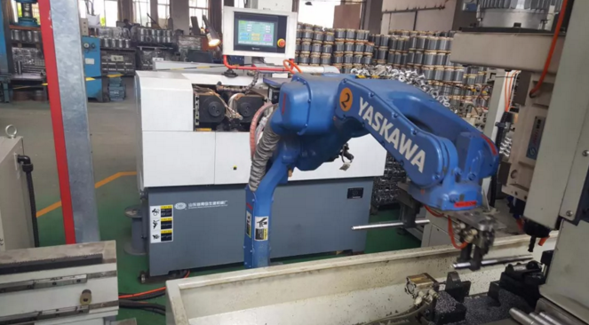 數(shù)控銑床+機(jī)器人為電機(jī)轉(zhuǎn)子軸銑削加工 數(shù)控銑床+機(jī)器人為電機(jī)轉(zhuǎn)子軸銑削加工
